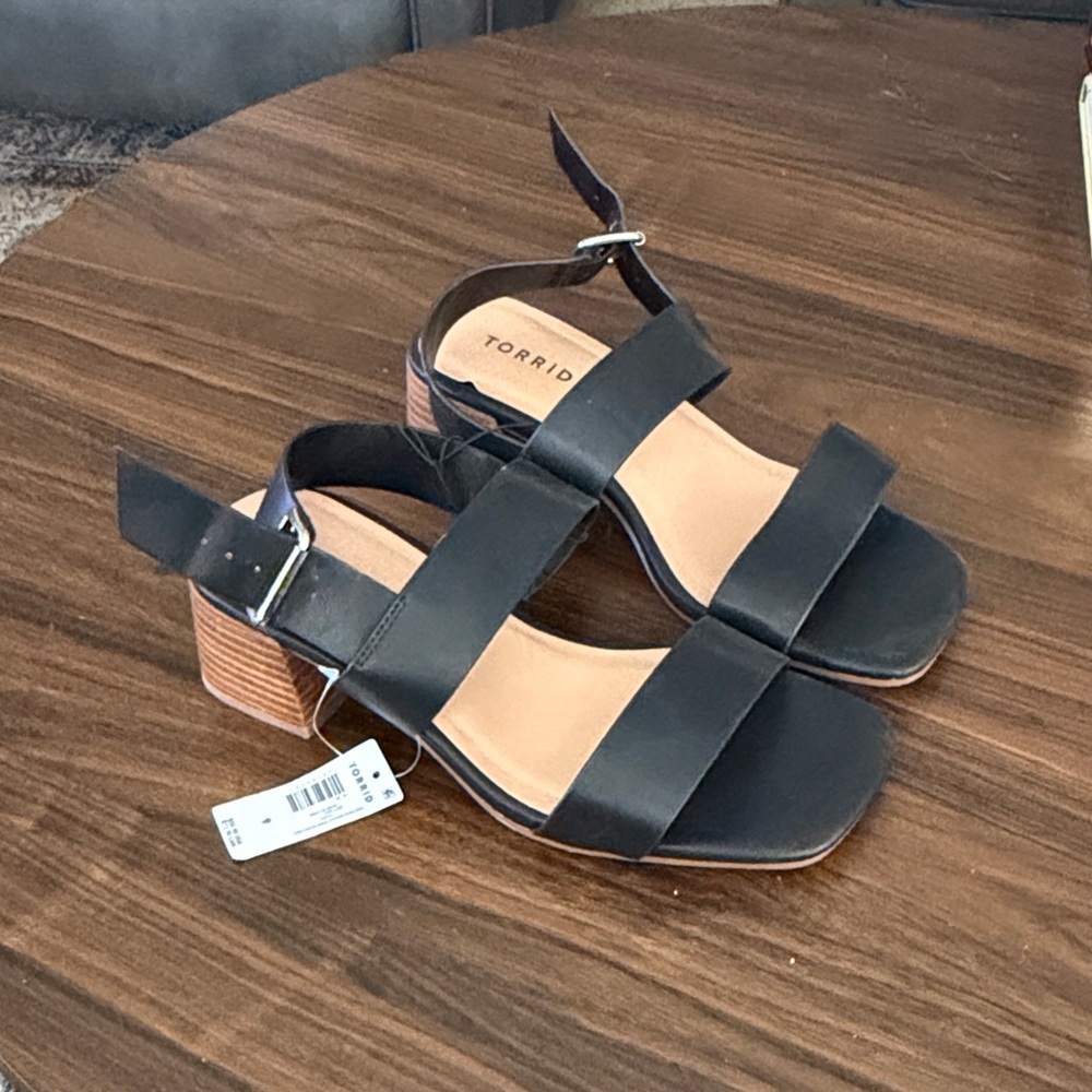 torrid Black Double-Strap Block Heel Sandals